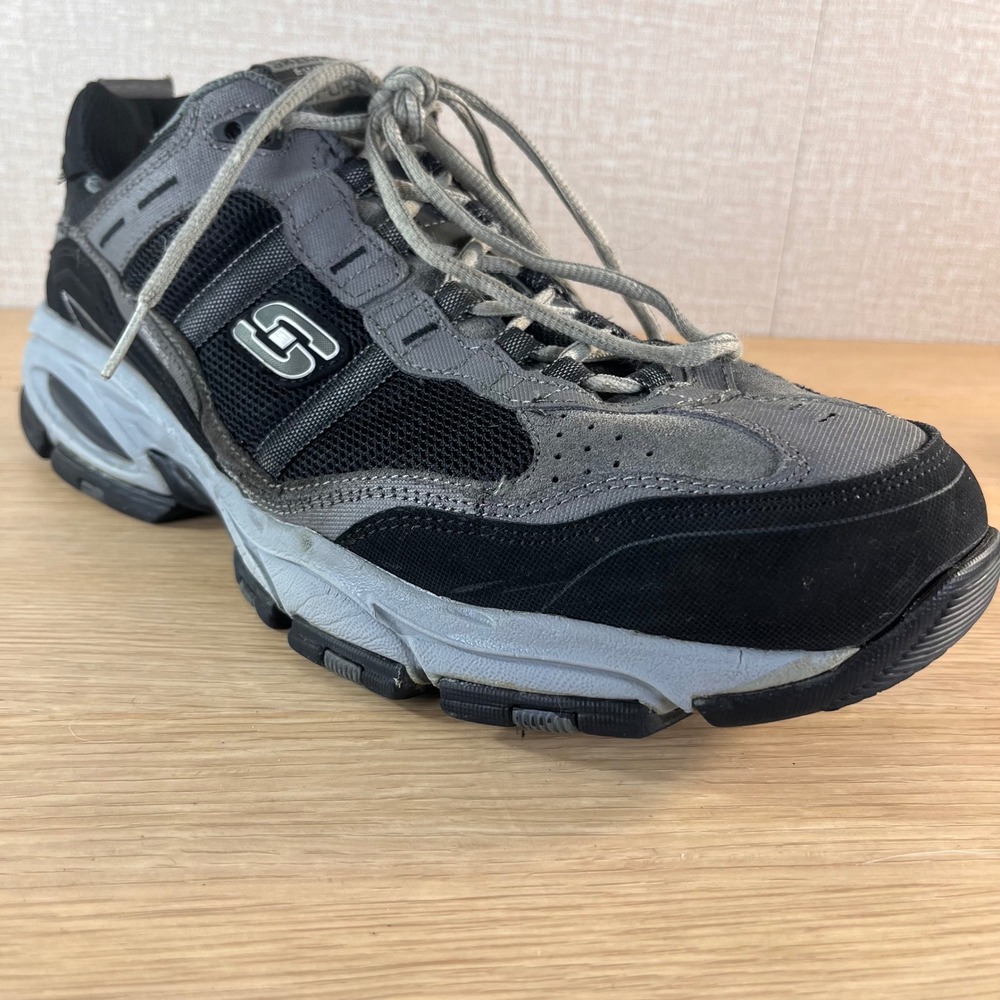 Skechers Sport Vigor 2.0 Trait Mens 13 Wide Charcoal Black Sneakers 51241EW